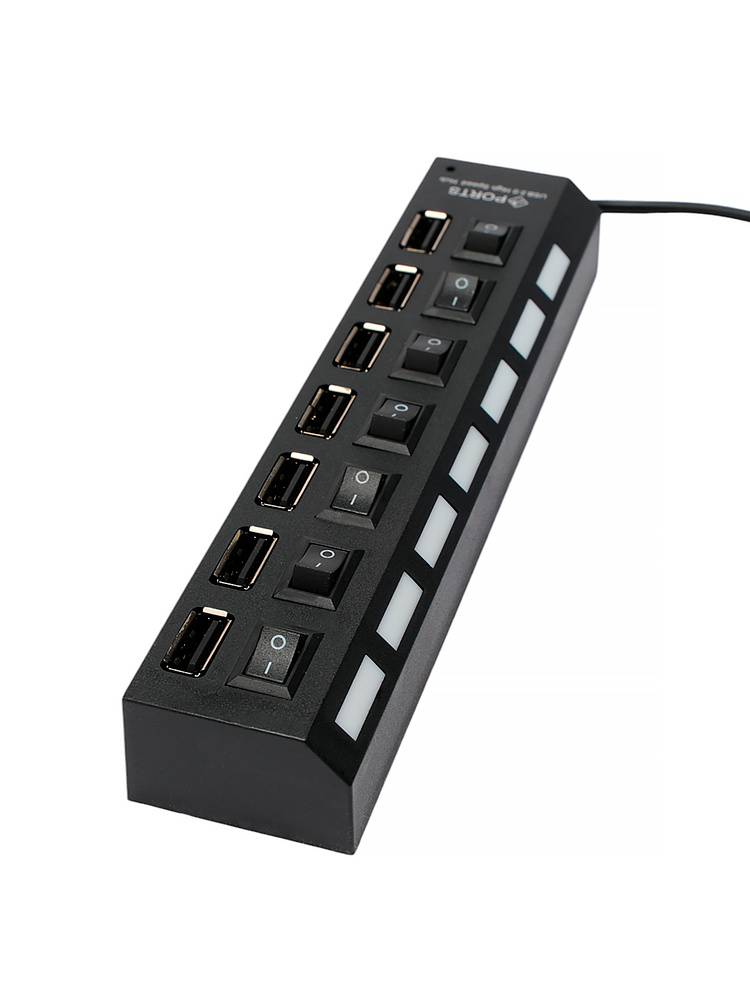 USB концентратор Gembird UHB-U2P7-02, 7 портов, черный #1