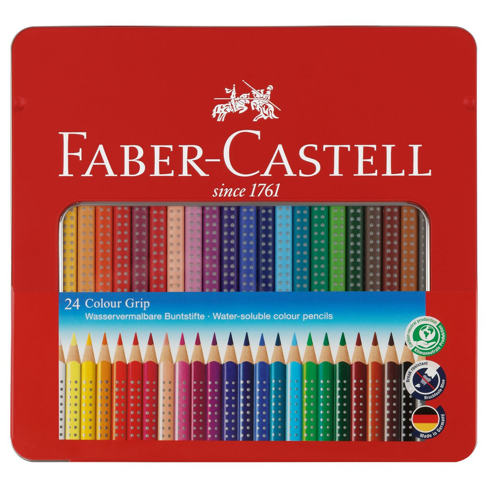 Набор цветных карандашей Faber-Castell Grip 2001, 24цв. (метал. коробка) #1