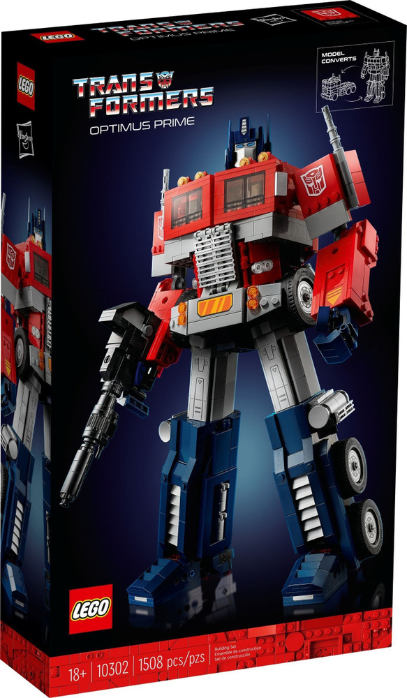 Конструктор LEGO Transformers Оптимус Прайм, 1508 деталей, возраст от 18+, 10302 #1