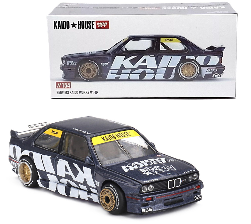 Машинка Mini Gt 1:64 Kaido House Bmw M3 E30 Kaido Works V1 Grey