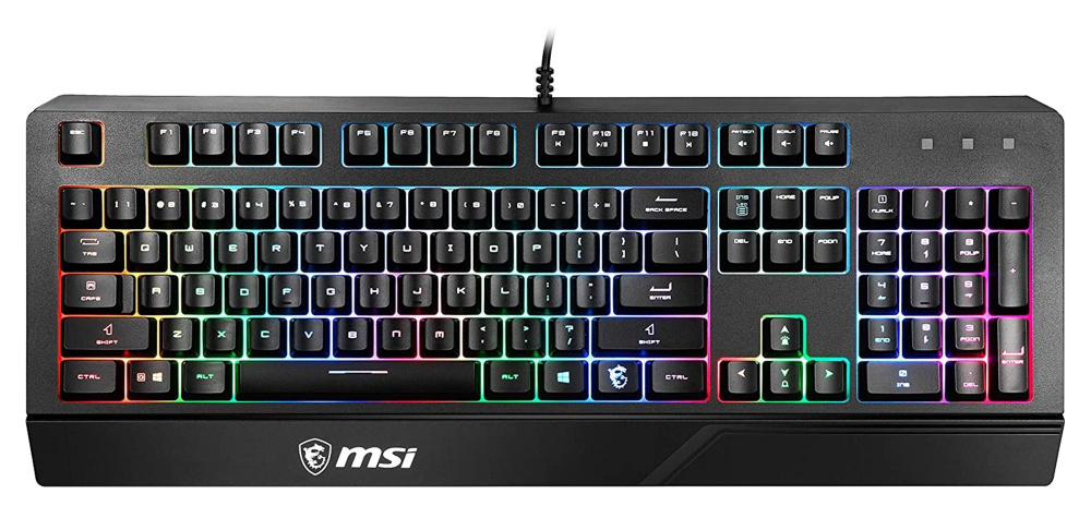 Клавиатура MSI VIGOR GK20 RU черный USB Multimedia for gamer LED (подставка для запястий) #1