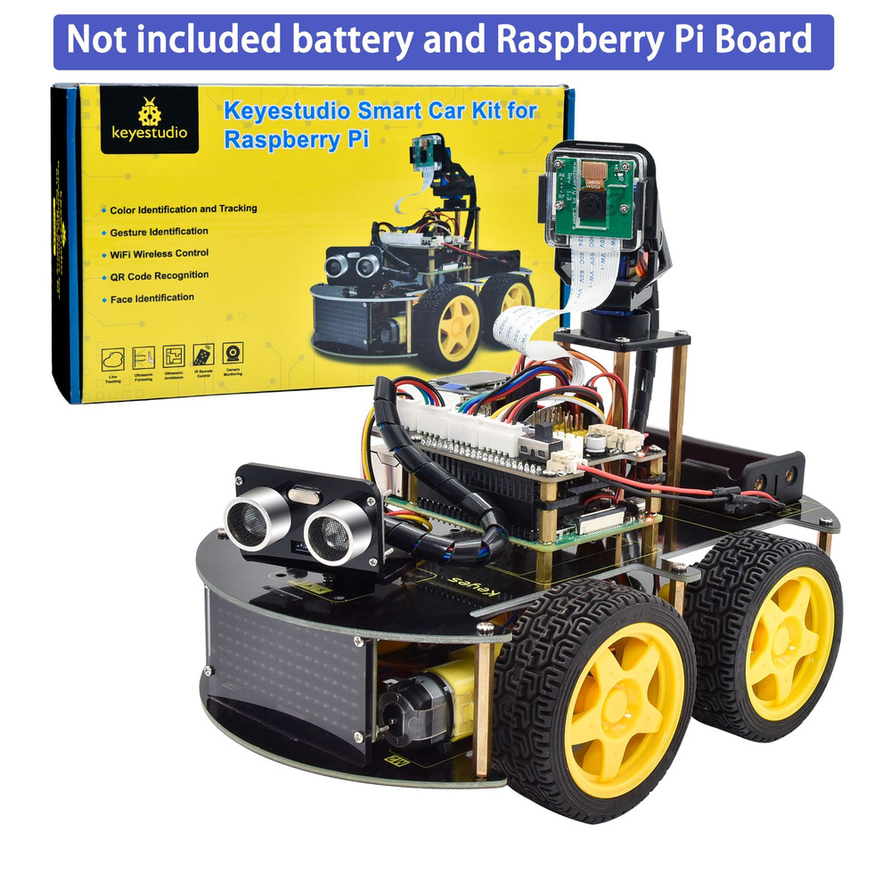 Keyestudio Умный робот-автомобиль с модулем камеры для Raspberry Pi 4B ...