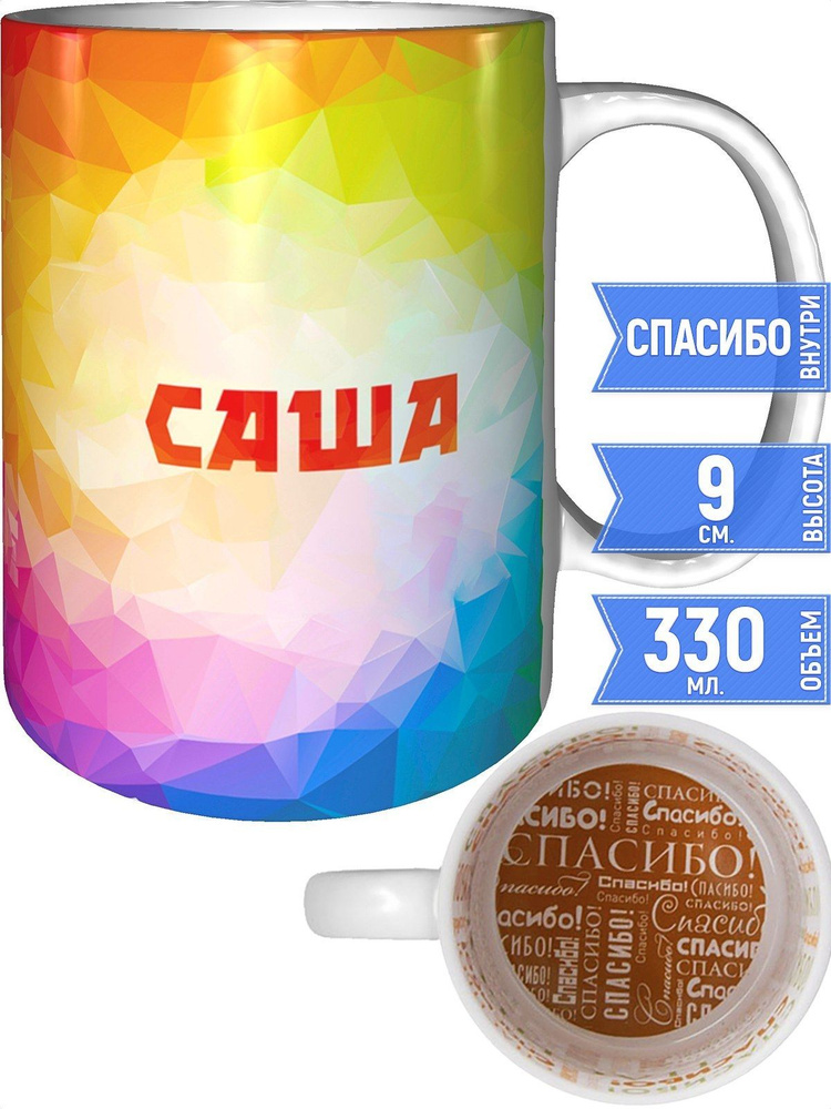 Кружка с именем Саша - внутри спасибо #1