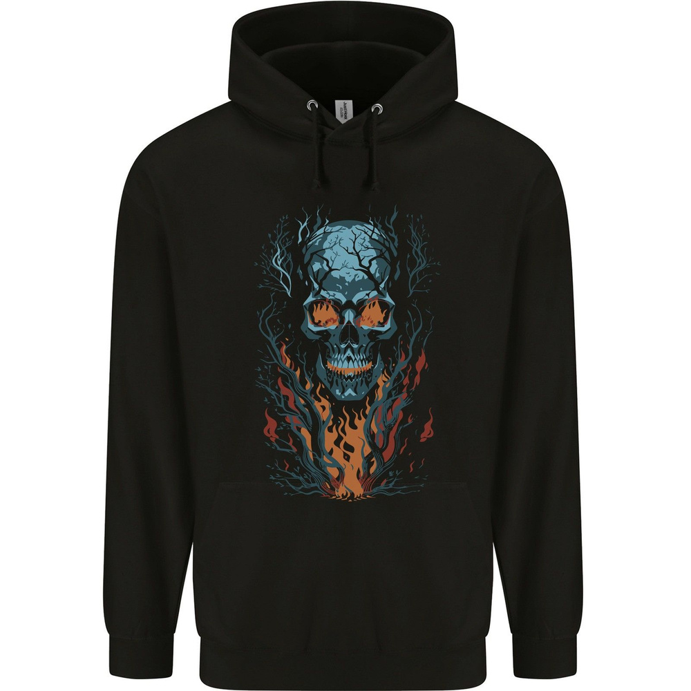 Худи Толстовка Fire From Hell Skull Childrens Kids Hoodie #1