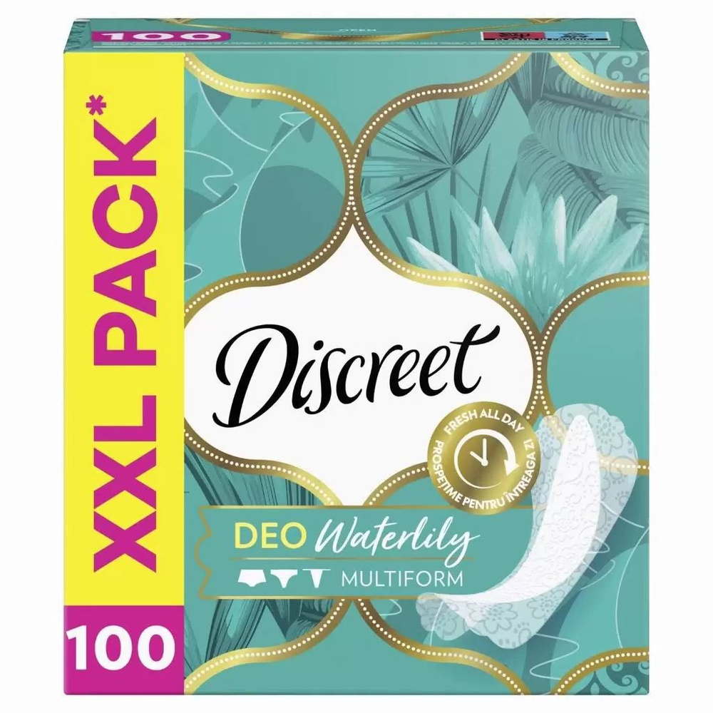 Прокладки женские Discreet Deo Water Lily Multiform, 100 шт, ежедневные, аромат водяная лилия, ультратонкие #1
