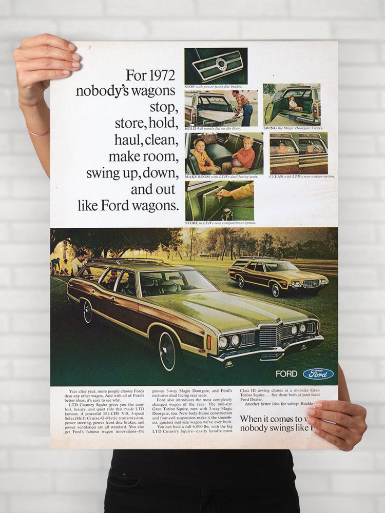 Плакат на стену для интерьера Легенды Авто (Форд LTD Каунти Сквайр - Ford LTD Country Squire) - Постер #1