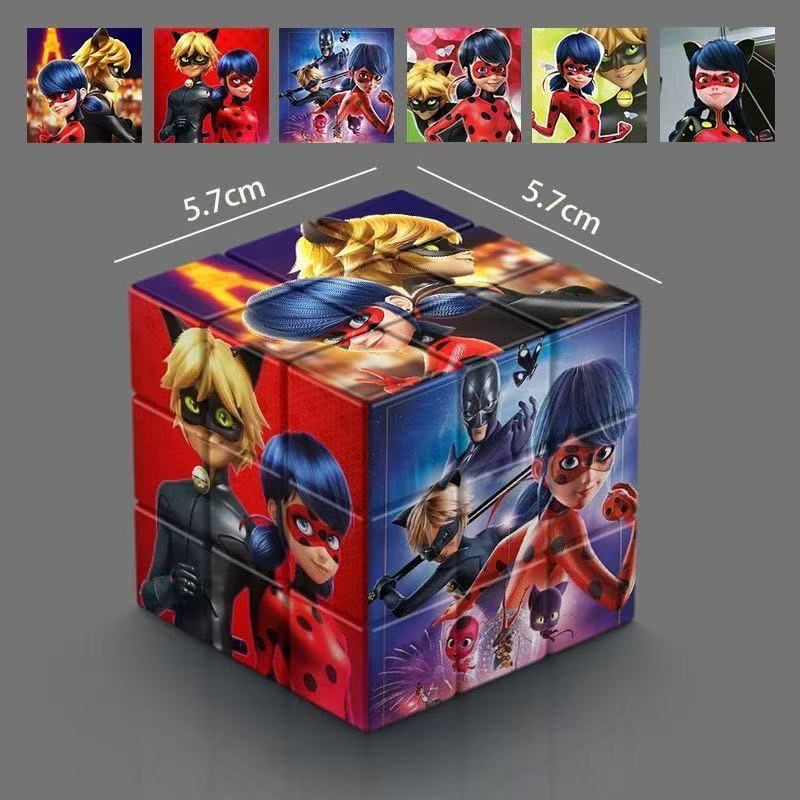 Кубик Рубик 3x3 Miraculous Ladybug, с Леди Баг и Кот Нуар, головоломка для детей и взрослых, антистресс #1