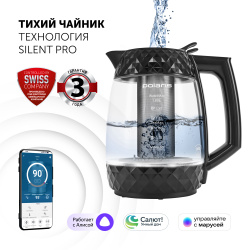 Электрический тихий чайник Polaris PWK 1823CGLD Wi-Fi IQ Home с подсветкой