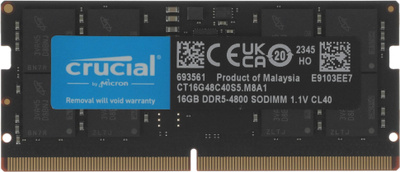 16 GB DDR5 4800MHZ Crucial (CT16G48C40U5) купить на OZON по низкой