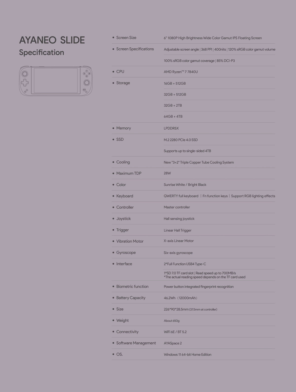 Ноутбук ayaneo SLIDE, черный купить по низкой цене: отзывы, фото ...