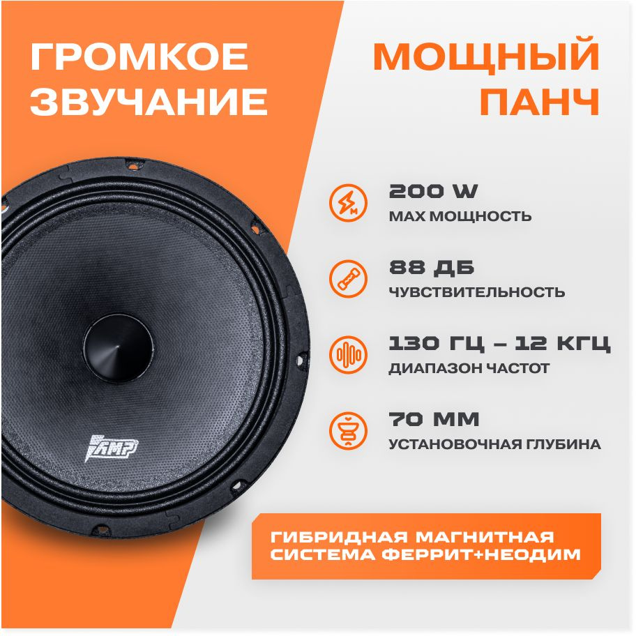 Акустика эстрадная AMP Hybrid FR65M20 / Колонки автомобильные 16 см ...