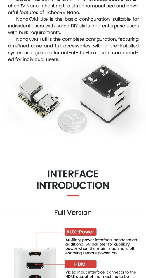 新品未使用品 Sipeed NanoKVM FULL Sipeed NanoKVM (Full) - система удаленного управления хостом