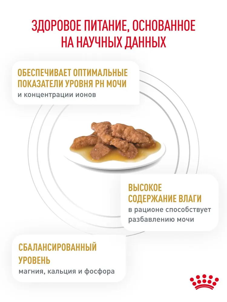 Влажный корм для кошек Royal Canin Urinary S/O лечебный при мочекаменной болезни, кусочки в соусе, 85 г х 10 шт, 85 г, 10 шт, фото 4