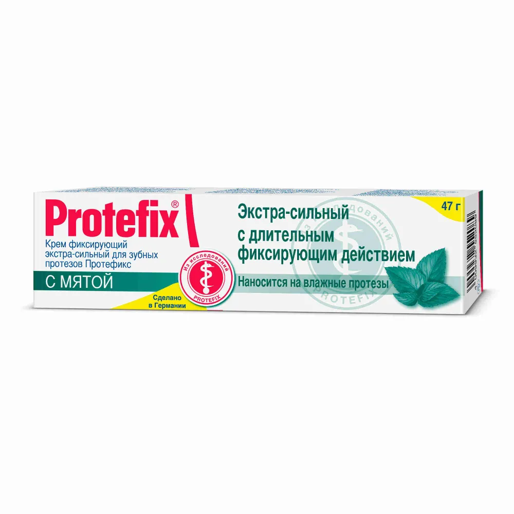 Protefix Крем фиксирующий экстра сильный с мятой для надежной фиксации зубных протезов и свежести дыхания, 47 г, 47 г, фото 5