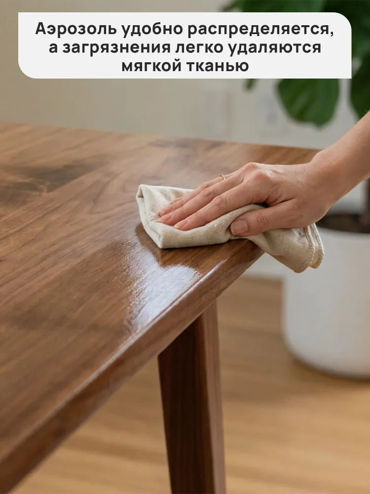 Полироль средство чистящее для мебели и уборки пыли Лайма с воском и антистатиком, 300 мл, аэрозоль, 300 мл, фото 5