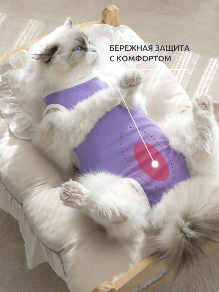 Попона для кошек послеоперационная, вариант, фото 6
