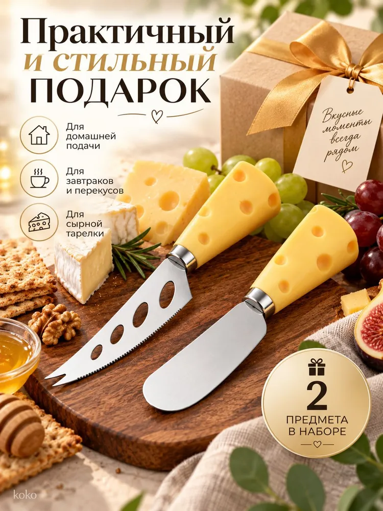 Нож для масла 2 предм. серебристый, желтый, серебристый, фото 4