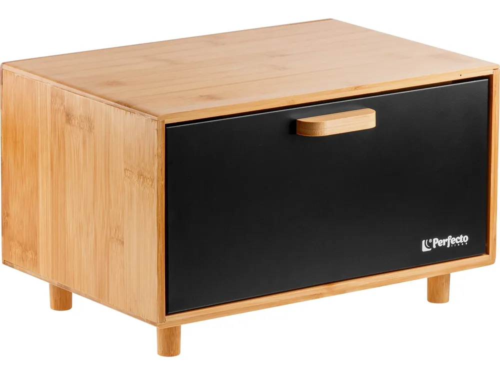 PERFECTO LINEA Хлебница с крышкой 36x24x21,5 см, деревянная, серия BAMBOO, черная (38-362623), 36x24x21.5 см, фото 2