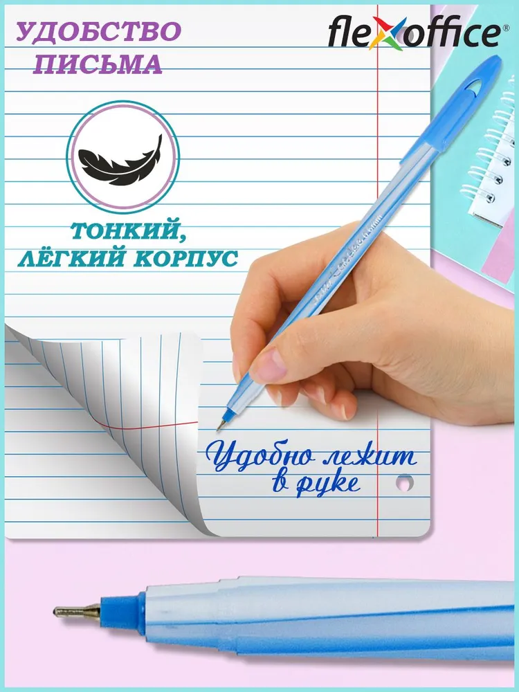 Flexoffice Ручки шариковые CANDEE, синий, фото 5