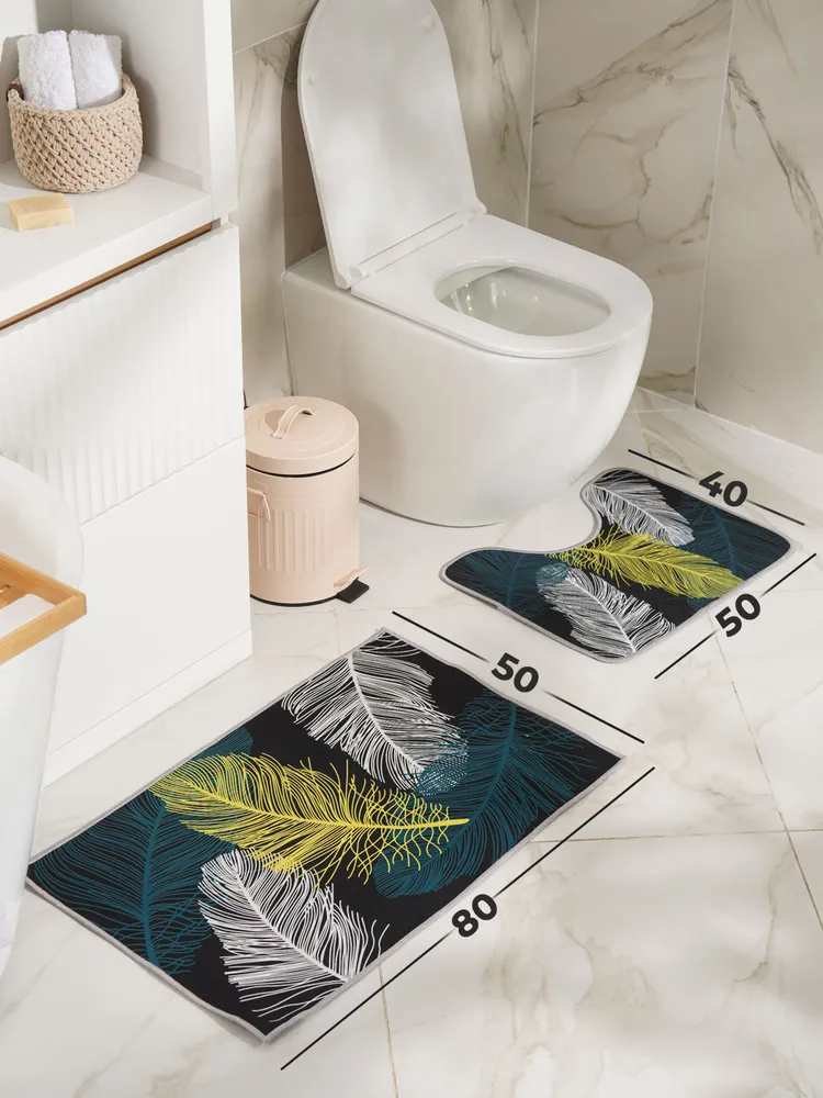 Коврики для ванной и туалета, 50х80 и 50х40 см, набор 2 шт, 50x80, 2 шт, фото 6