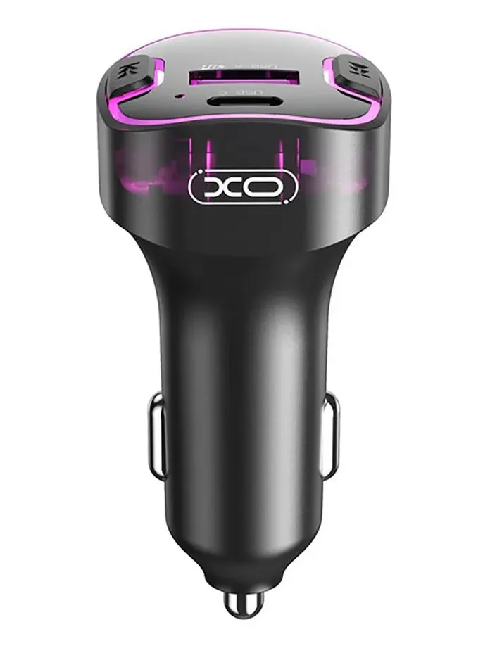 FM модулятор (трансмиттер) XO BCC12 Bluetooth, 3.1А USB, Type-C, цвет черный, черный, фото 3