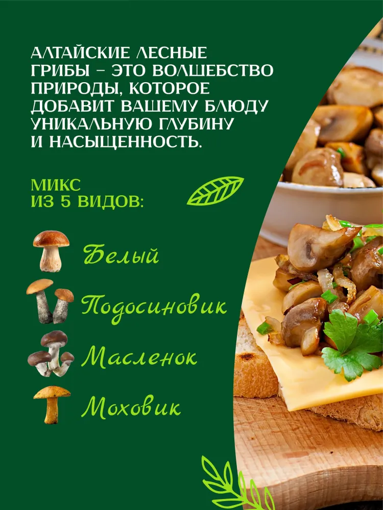 Сушеные лесные грибы микс 100 г, 100 г, фото 2