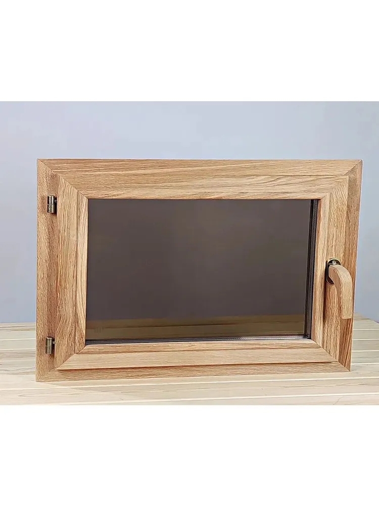 40х50 Деревянное окно из дуба для бани, левое открывание, 40x50, фото 4
