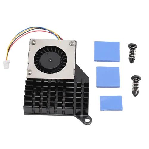 Активный кулер для Raspberry Pi 5, вентилятор 4-pin, алюминиевый радиатор, охлаждение для стабильной
