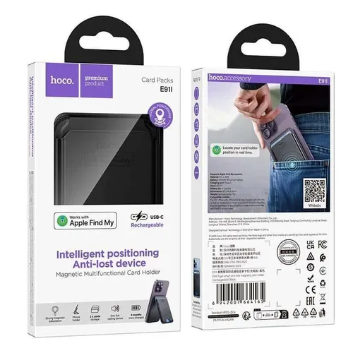 Карт-холдер с GPS-трекером Hoco для Apple Find My Магнитный держатель для карт на iPhone