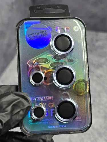 Защитное стекло на камеру Samsung Galaxy S25 Ultra, серебристо-голубое
