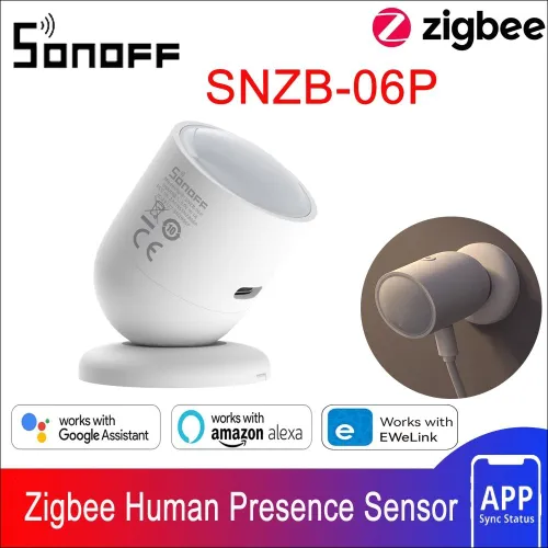 Человеческий датчик Zigbee SONOFF SNZB-06P Скачать Alice Alexa Google Home Присутствие микроволновой