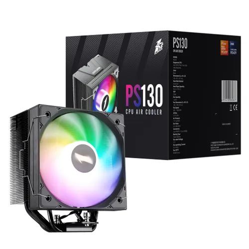Кулер для процессора 1STPLAYER PS130, AM4/1851, 4-pin PWM, 1x130mm ARGB fan, 78 CFM, 1600 об/мин., ч