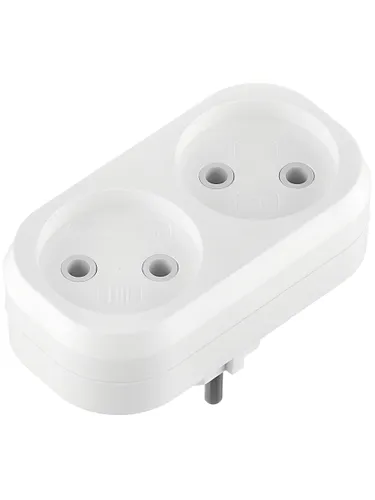Разветвитель 2 розетки UNIVersal 10 А 230 В 2,2 кВт белый (А202)