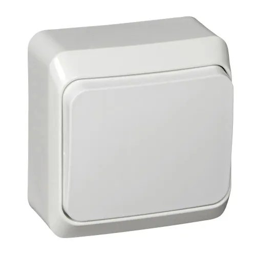 Выключатель проходной одноклавишный Этюд, Белый, без подсветки, IP20, BA10-004B / Выключатель проход