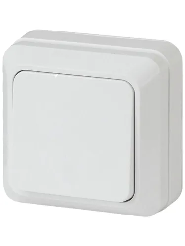 Выключатель одноклавишный наружный (открытой установки) белый 10А 250В IP20