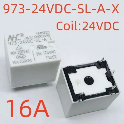 3pcs Реле 16A 24VDC 4-контактное, мощность 973-24VDC-SL-A-X