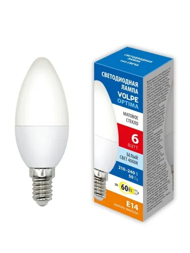 Volpe Лампочка, Цоколь:E14, 6 Вт, 10 шт.