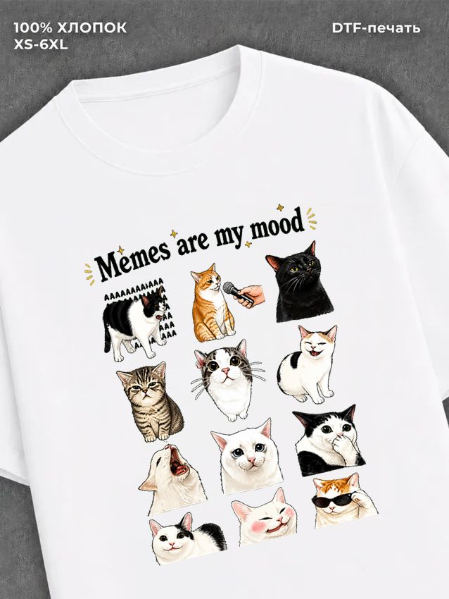 Футболка мемы котики