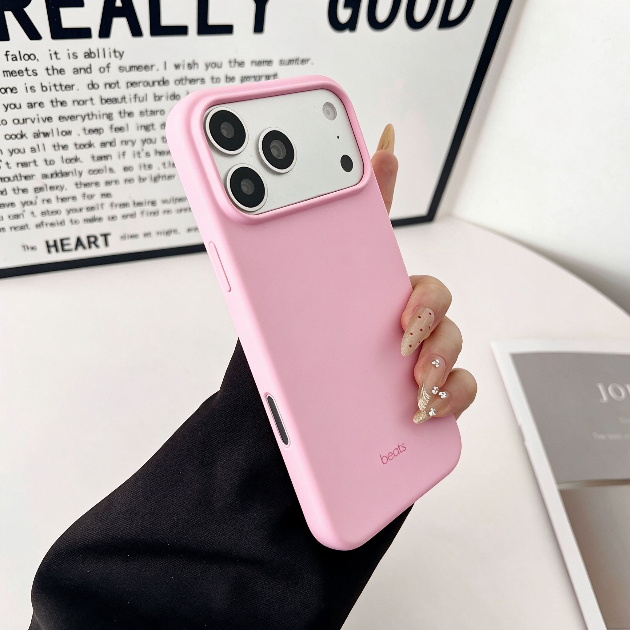 Beats 智能手机壳用于6.9″, 热塑性聚氨酯, 浅粉色