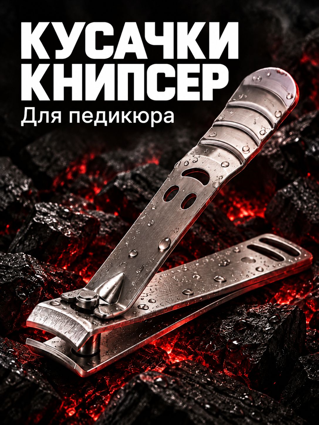 Кусачки для ногтей, книпсер для педикюра, щипчики маникюрные, цвет серебристый