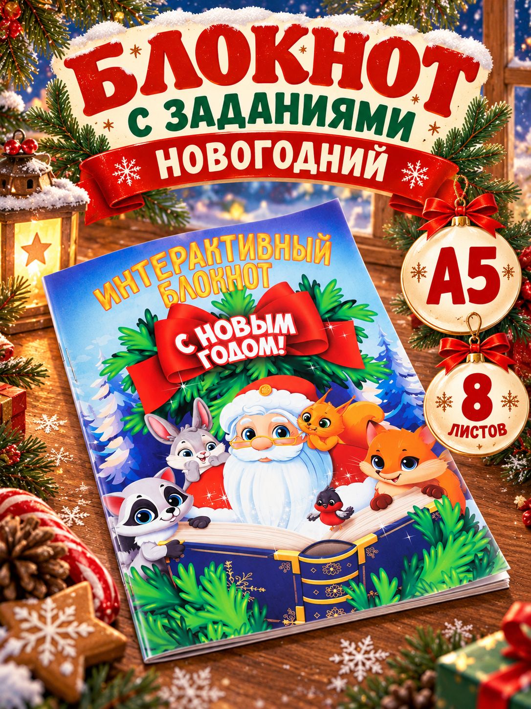 Смэшбук А5, 8 листов Дедушка Мороз