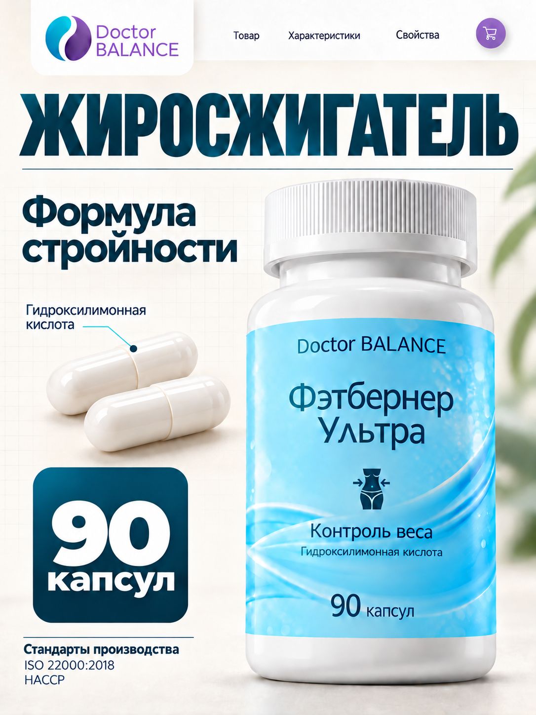 Комплекс для контроля веса Doctor Balance Фэтбернер Ультра Капс 90 капсул