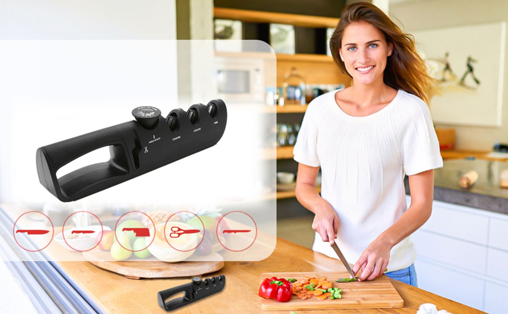 точилка для ножей ручная для ножей и ножниц механическая заточка ...