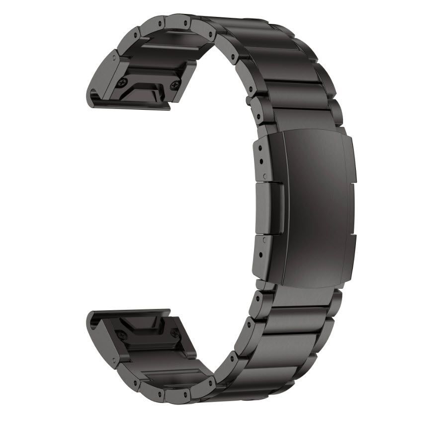 Браслеттитановый22ммдляGarmin(циферблат47мм)Fenix,EpixProGen2,MARQ,QuatixбыстросъемныйQuickFit(Черный)
