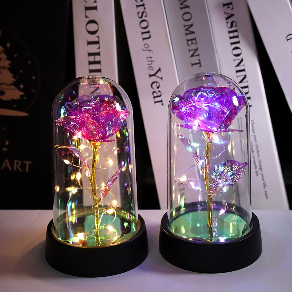 наборРозыВКолбеСПодсветкой,СветильникДекоративный,ночник