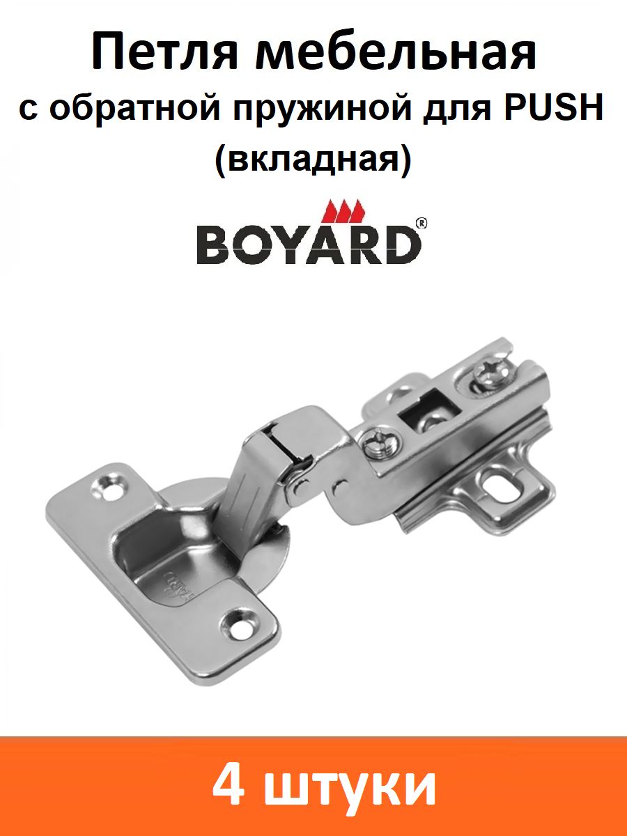 ПетлямебельнаяBOYARDH690CвкладнаясобратнойпружинойдляPush-4шт