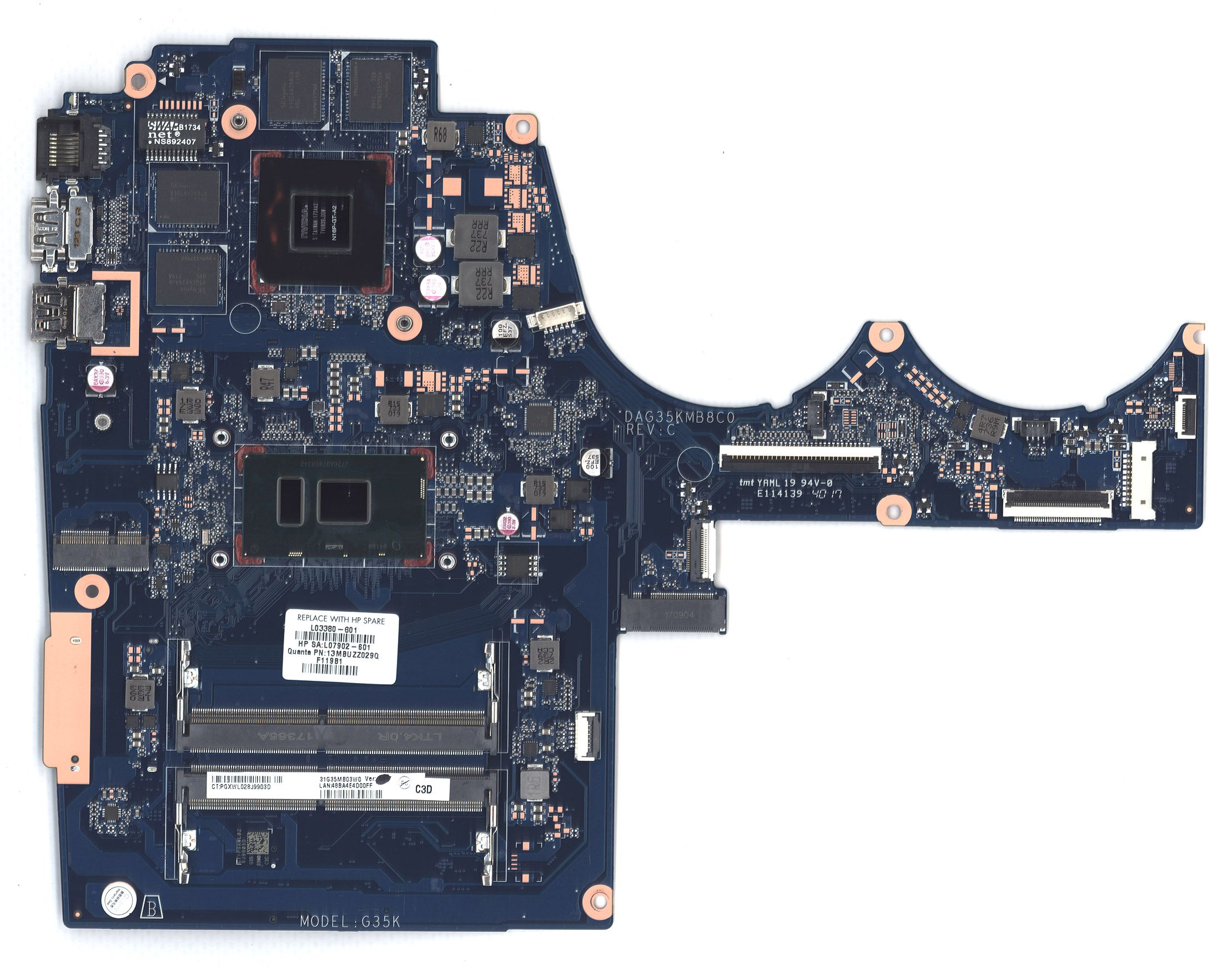 外装破損あり　hp 15-db0214AU AMD SSD128Gb Материнская плата для HP Pavilion 15-BC, i7-8700, GTX1060 купить
