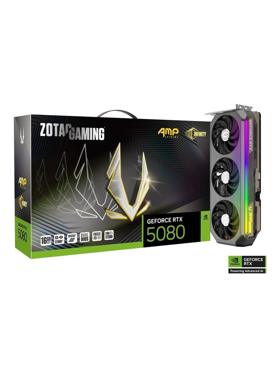 ZOTACВидеокартаGeForceRTX5080AMPExtremeINFINITY16ГБ(ZT-B50800B-10P)