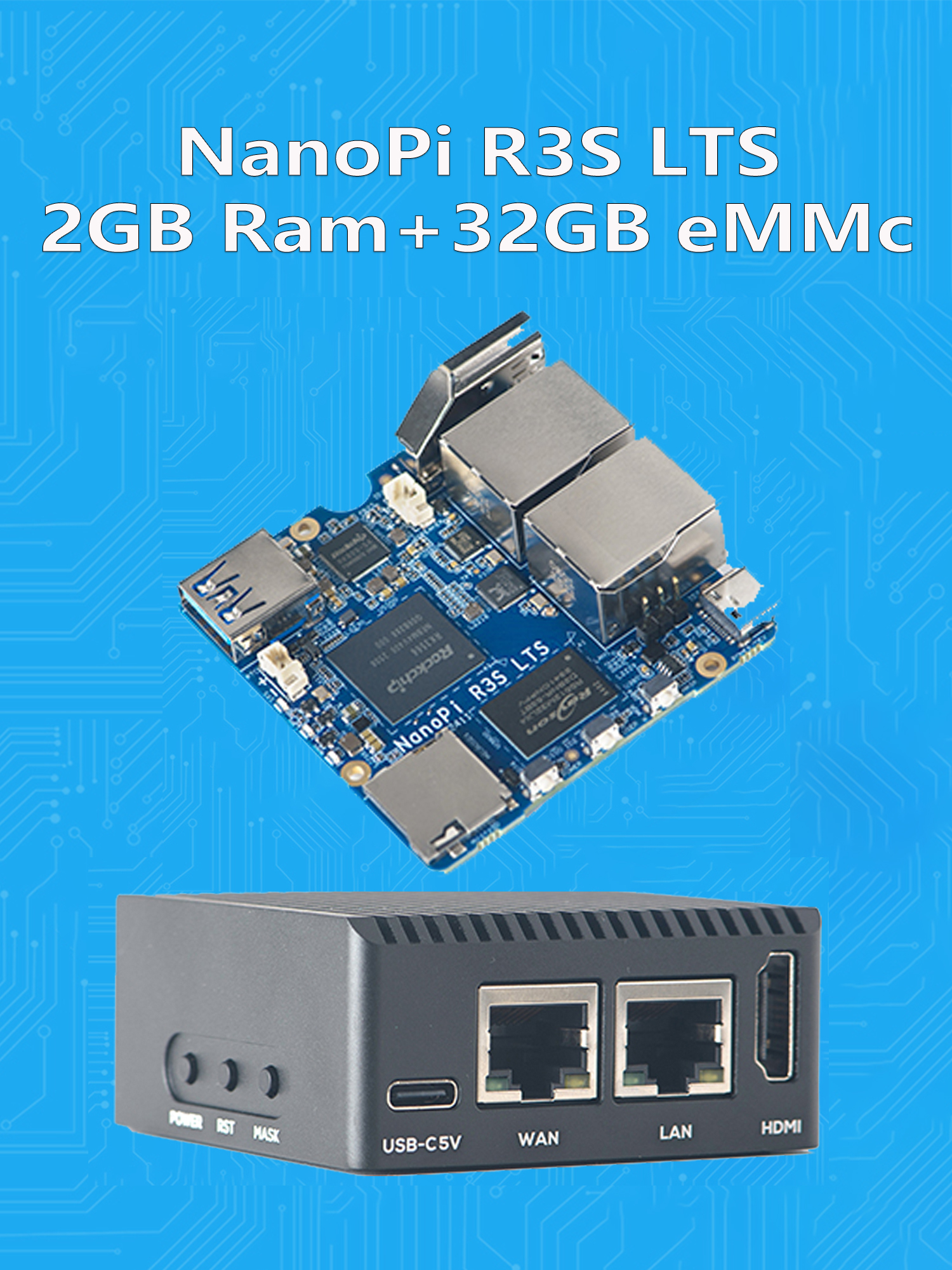 NanoPi R3S LTS Dual-Gbps Ethernet Ports Router Rockchip RK3566 SoC Mini ...