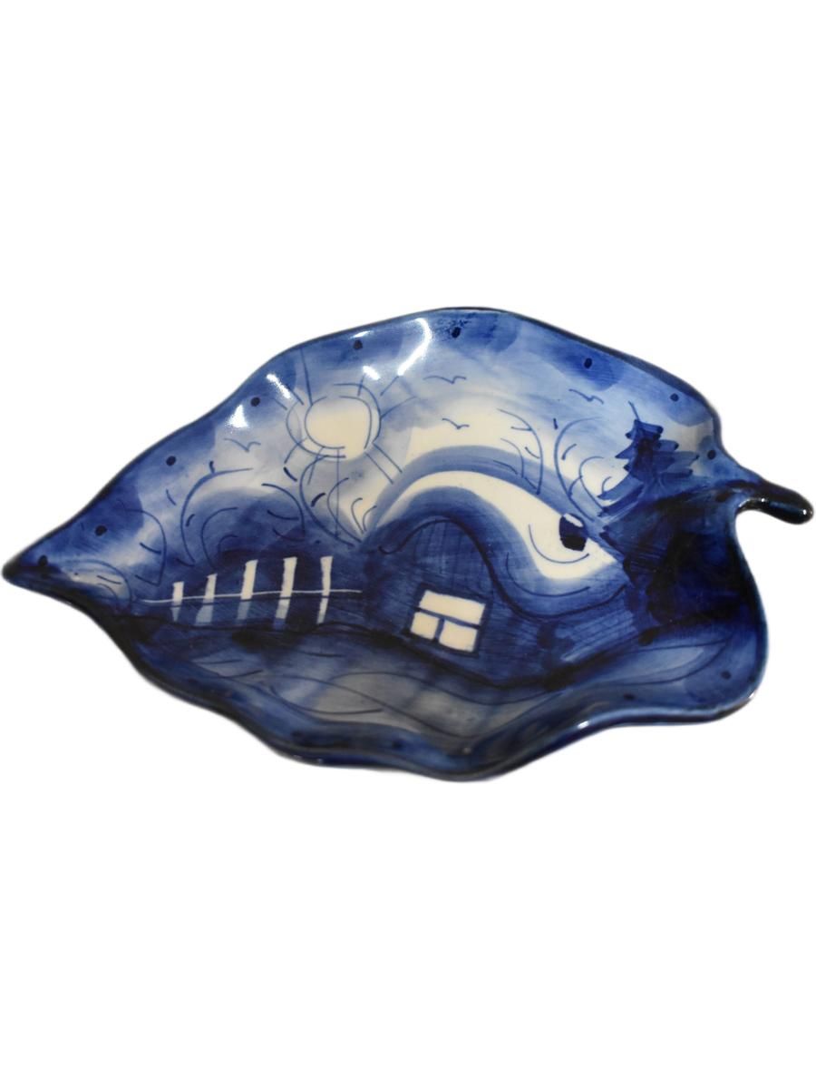 Подложечник Листок с Пейзажем Гжель